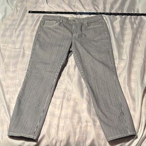 LOFT Railroad Striped Straight Leg Jeans size 12